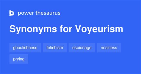 Voyeurism Synonyms & Antonyms .